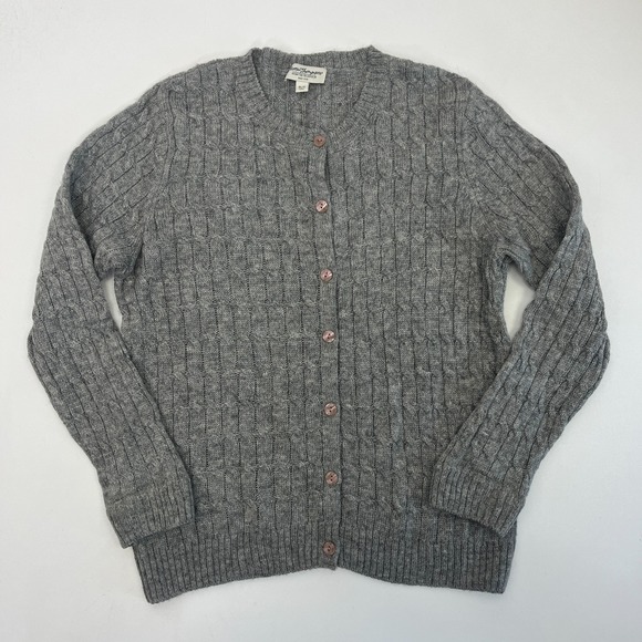 Norm Thompson Sweaters - Norm‎ Thompson 100% Wool Cardigan Cable Knit Button Front Sweater Fisherman XLP